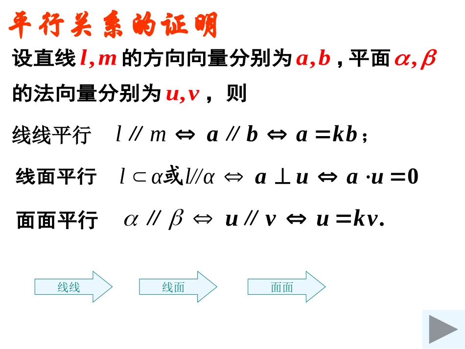 空间平行与垂直关系的向量证明(学生)_第2页