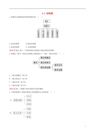 高中数学 第四章 框图 4.2 结构图达标练 新人教A版选修1-2-新人教A版高二选修1-2数学试题