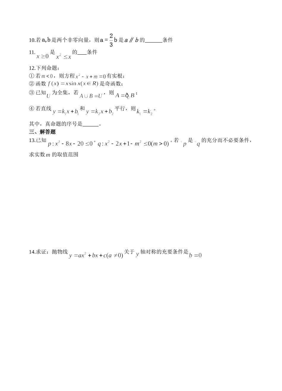 高二数学选修2-1 1.1命题及其关系  湘教版 福建_第2页