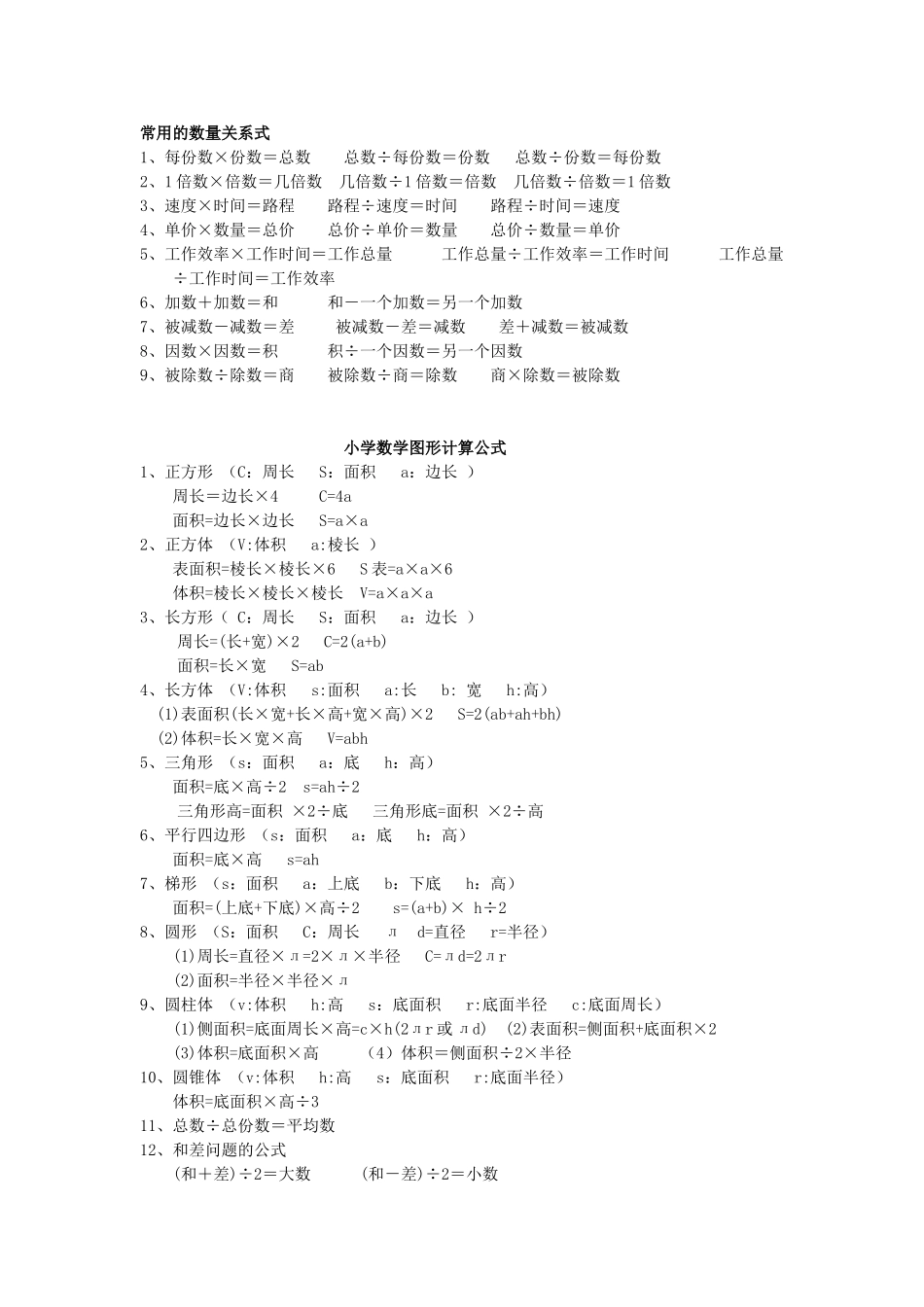常用的数量关系式_第1页