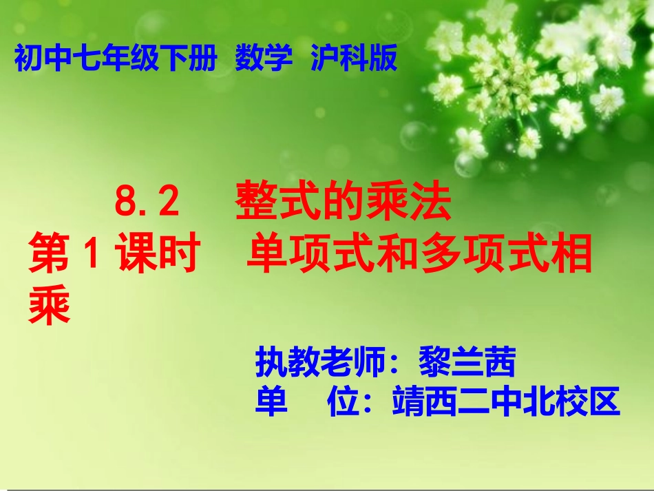 单项式与多项式相乘_第1页