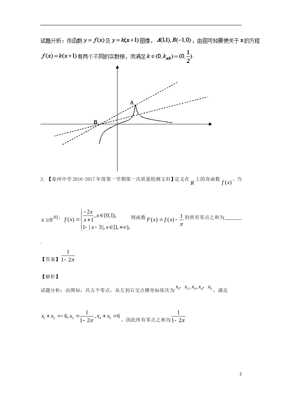 （江苏版）高考数学一轮复习 专题2.11 函数与方程（测）-江苏版高三全册数学试题_第2页