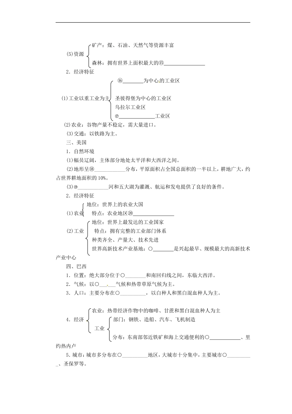 河南省潢川一中高三地理《主要国家》练习题_第2页