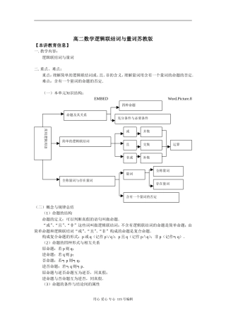高二数学逻辑联结词与量词苏教版知识精讲