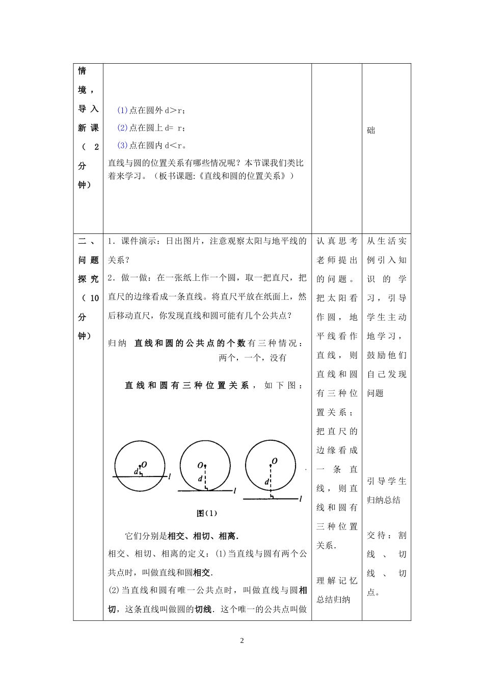 《直线和圆的位置关系》第一课时_第2页