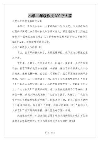 小学二年级作文300字5篇