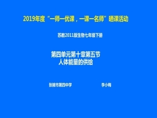 第五节人体能量的供给