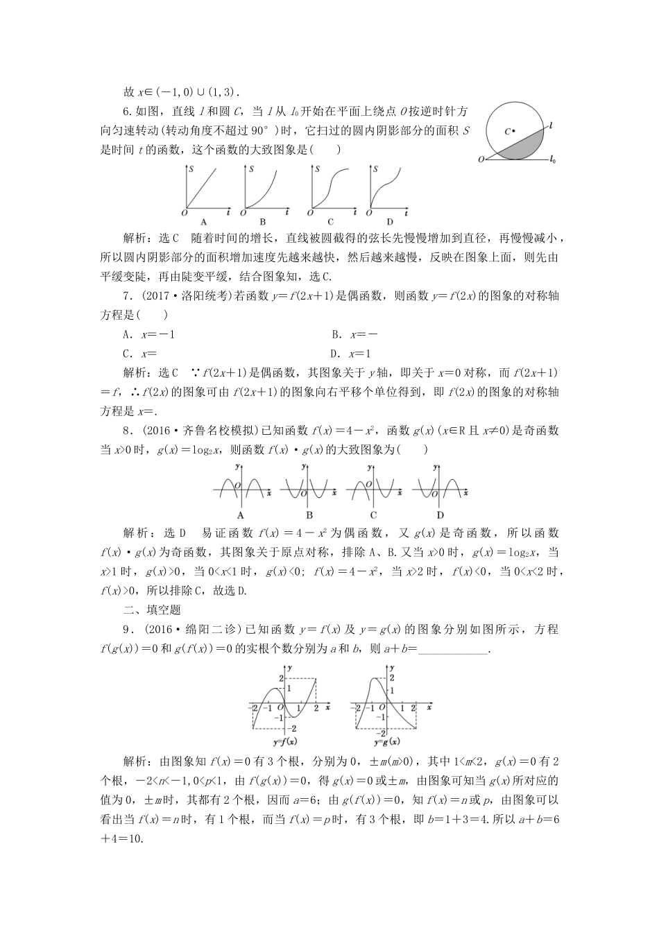 高考数学总复习 高考达标检测（九）函数图象的3个常考方式-作图、识图、用图 理-人教版高三全册数学试题_第2页