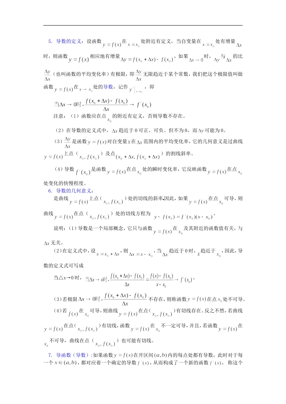 高二数学导数的概念苏教版知识精讲_第2页