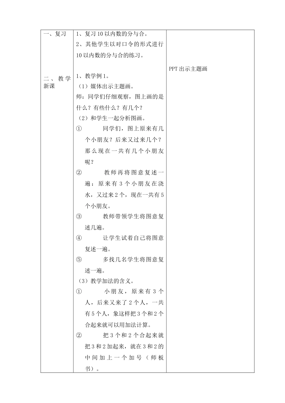 小学数学人教2011课标版一年级5以内的加法教学设计_第2页