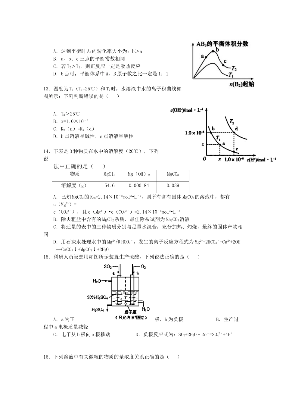 江西省樟树市高三化学下学期周练试题（3）（2部）（补习班）-人教版高三全册化学试题_第3页