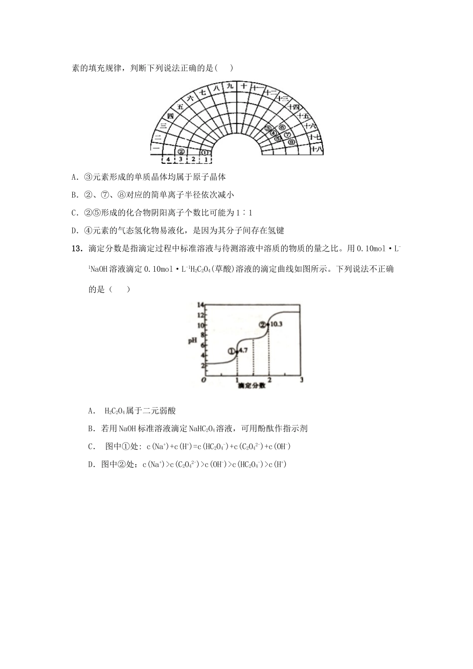 江西省上饶县高三化学下学期第11周周练试题-人教版高三全册化学试题_第2页