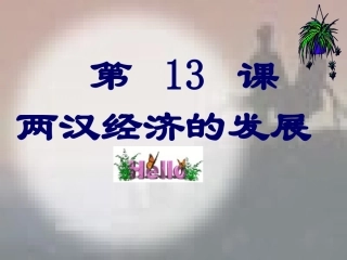 七年级历史-第13课-两汉经济的发展-课件2人教版