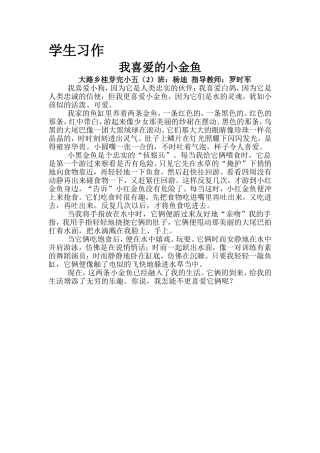 我喜爱的小金鱼