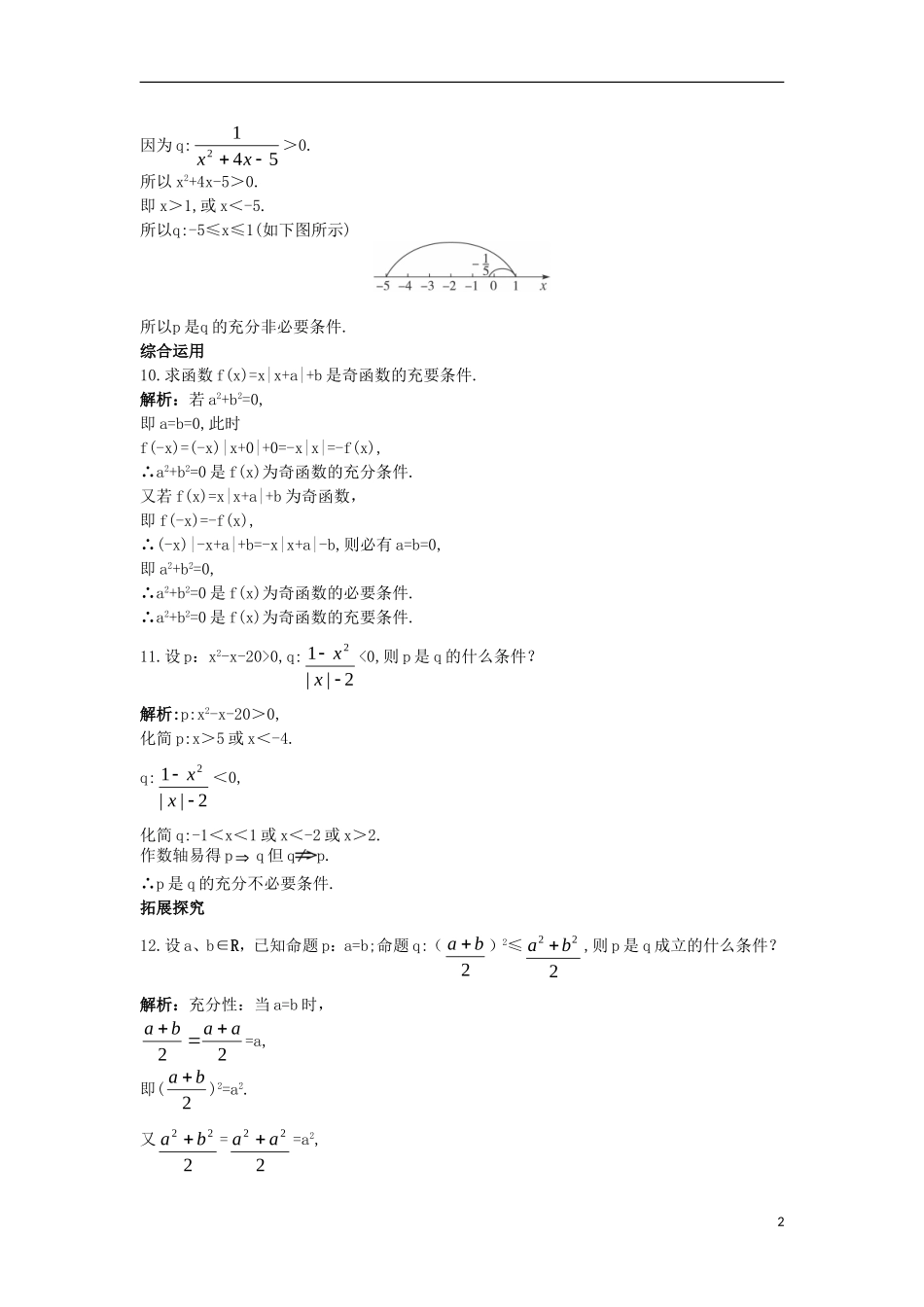 高中数学 第一章 常用逻辑用语 1.3 充分条件、必要条件与命题的四种形式 1.3.1 推出与充分条件、必要条件课后导练 新人教B版选修2-1-新人教B版高二选修2-1数学试题_第2页