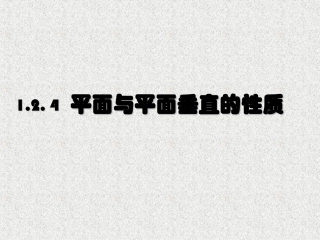 1.2.4平面与平面的位置关系