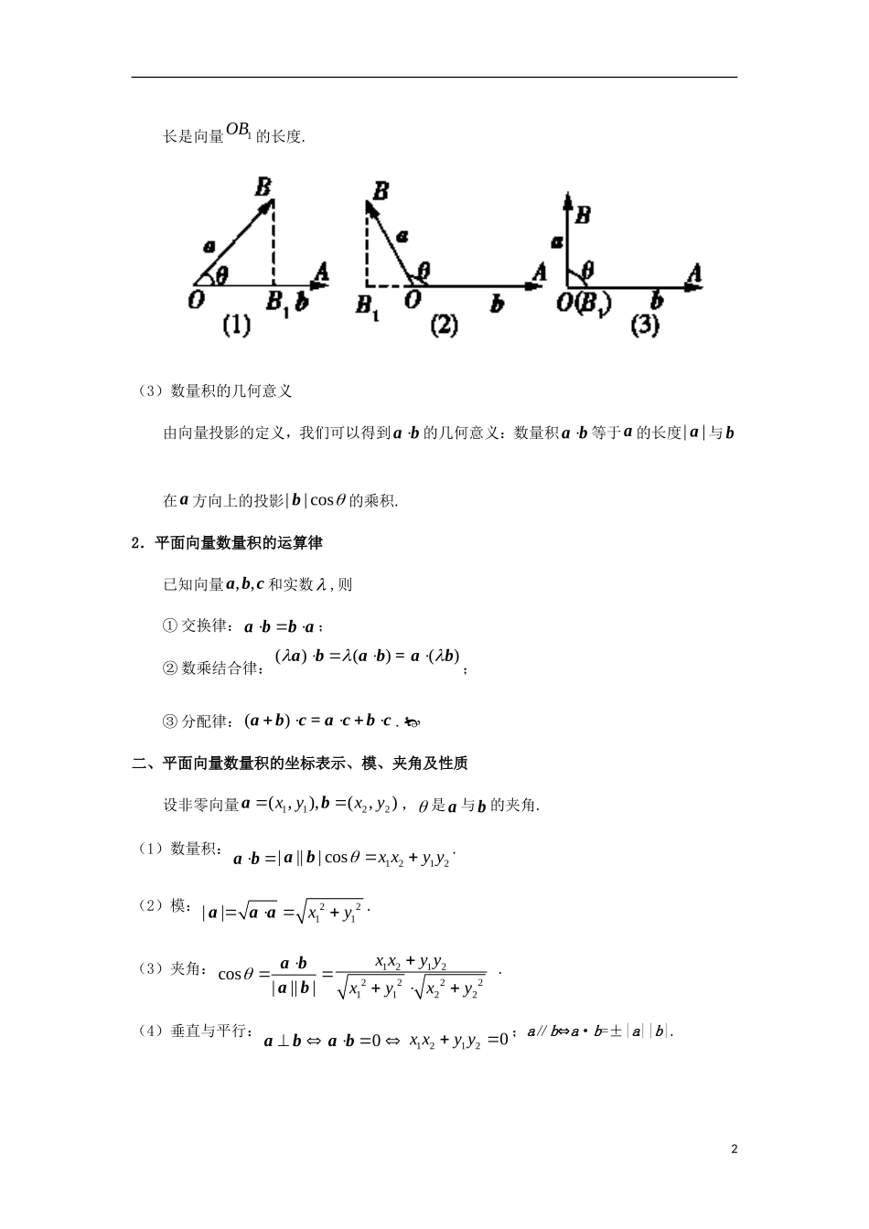 （全国通用）高考数学 考点一遍过 专题19 平面向量的数量积及向量的应用（含解析）文-人教版高三全册数学试题_第2页
