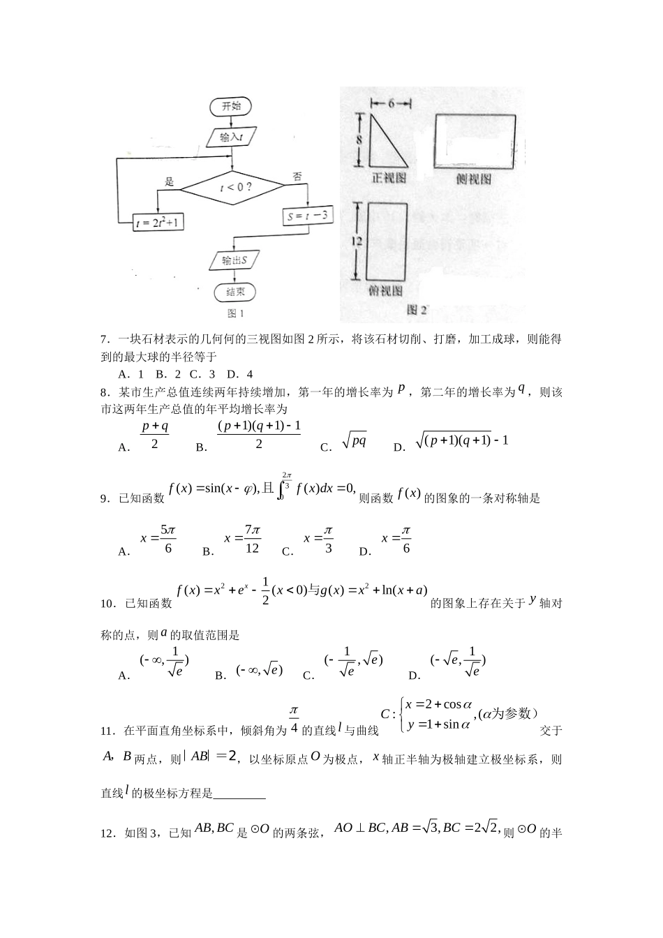 2015年高中数学综合训练(11)_第2页