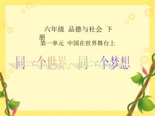 4、同一个世界-同一个梦想