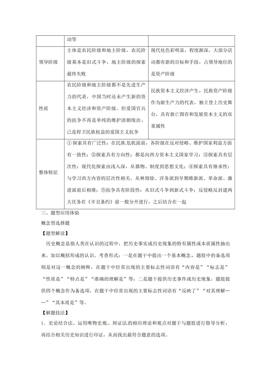 高中历史 第四单元 内忧外患与中华民族的奋起单元整合 岳麓版必修1-岳麓版高一必修1历史试题_第3页