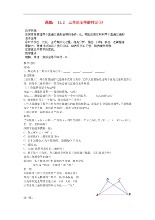 河南省洛阳市第十一中学八年级数学上册-三角形全等的判定教案(2)