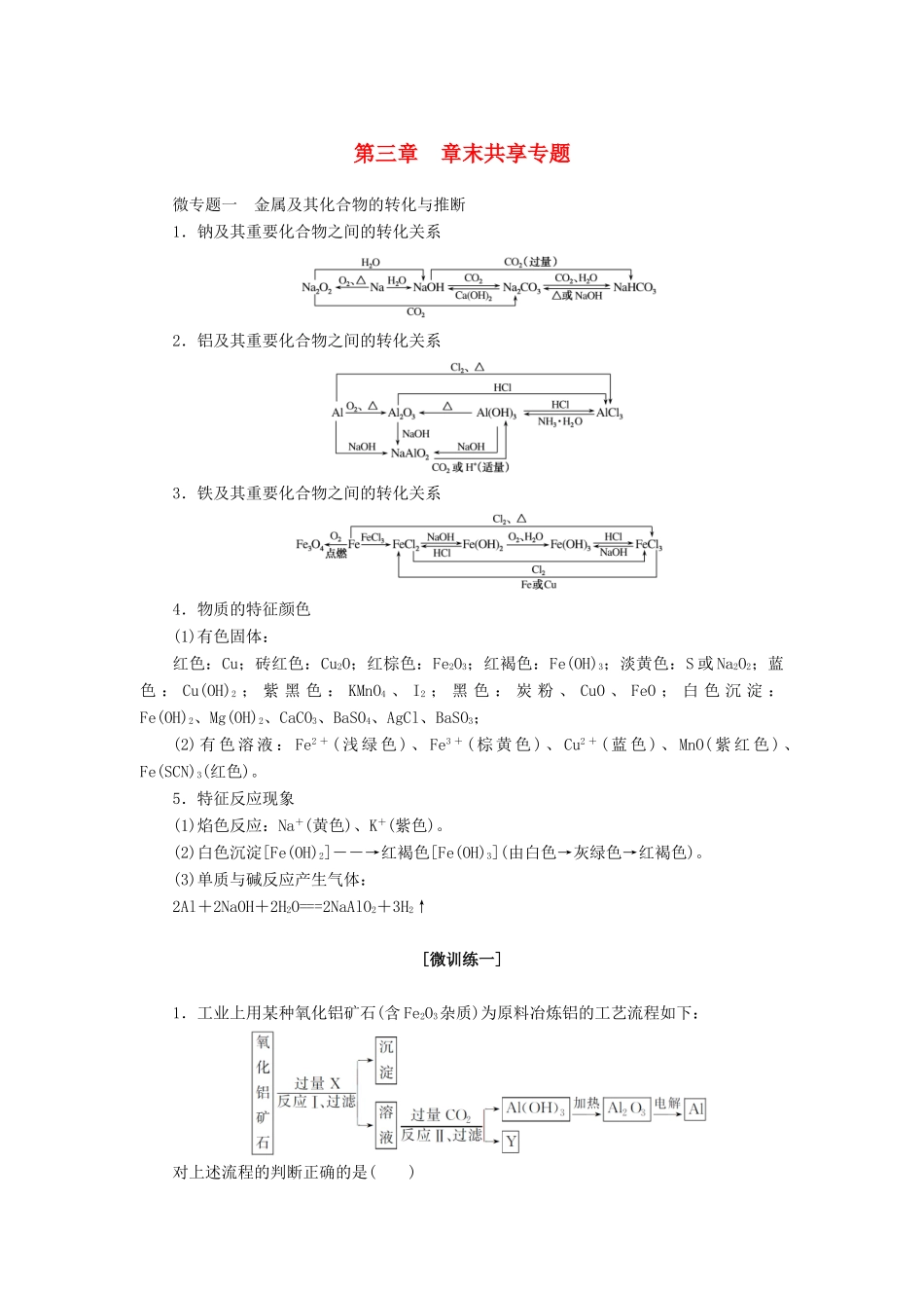 高中化学 第三章 章末共享专题 新人教版必修1-新人教版高一必修1化学试题_第1页