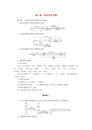 高中化学 第三章 章末共享专题 新人教版必修1-新人教版高一必修1化学试题