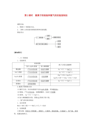 高中化学 4.2.2 第2课时 氯离子的检验和讲义练习 新人教版必修1-新人教版高一必修1化学试题