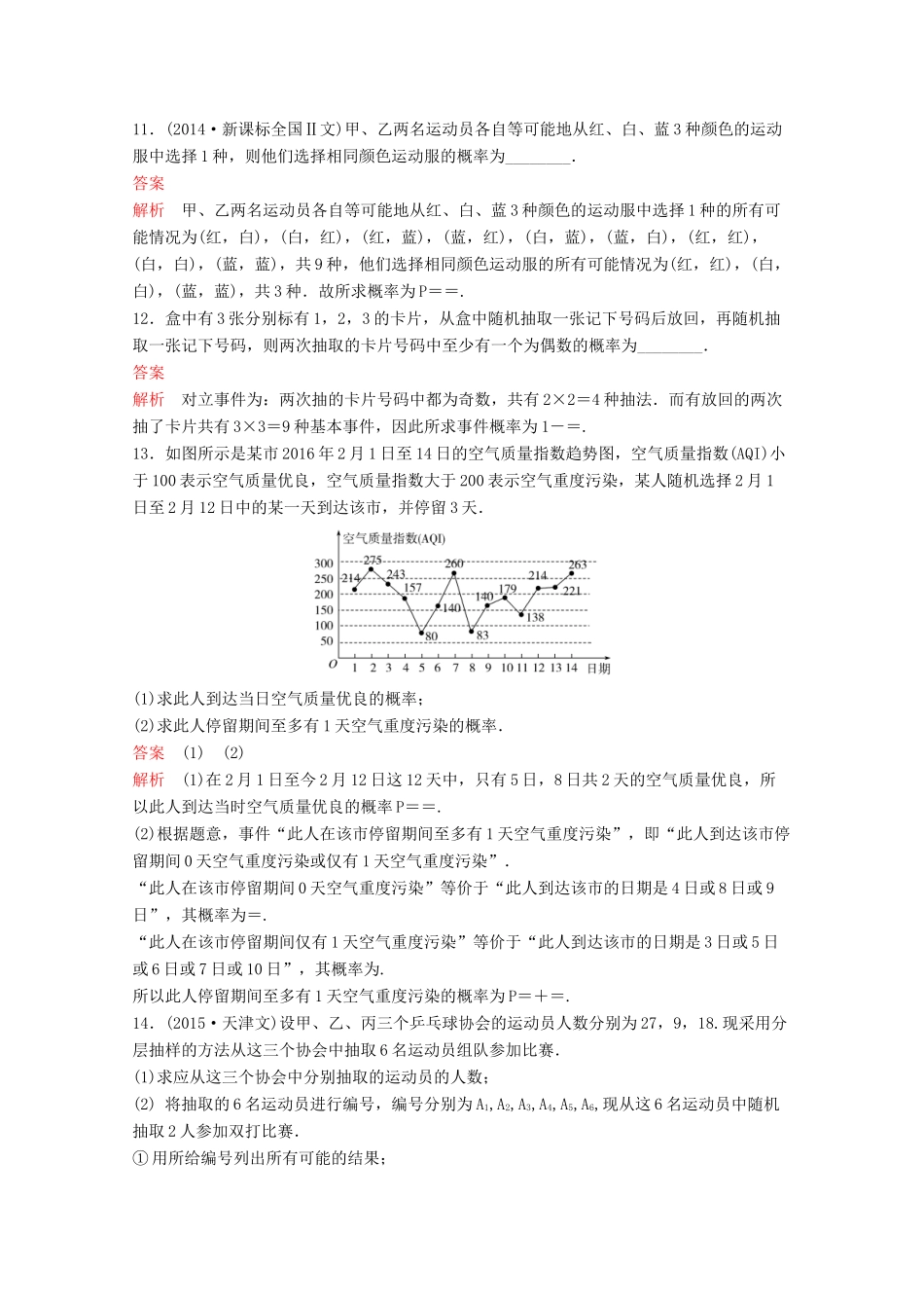（新课标）高考数学大一轮复习 第十章 算法及概率、统计题组55 文-人教版高三全册数学试题_第3页
