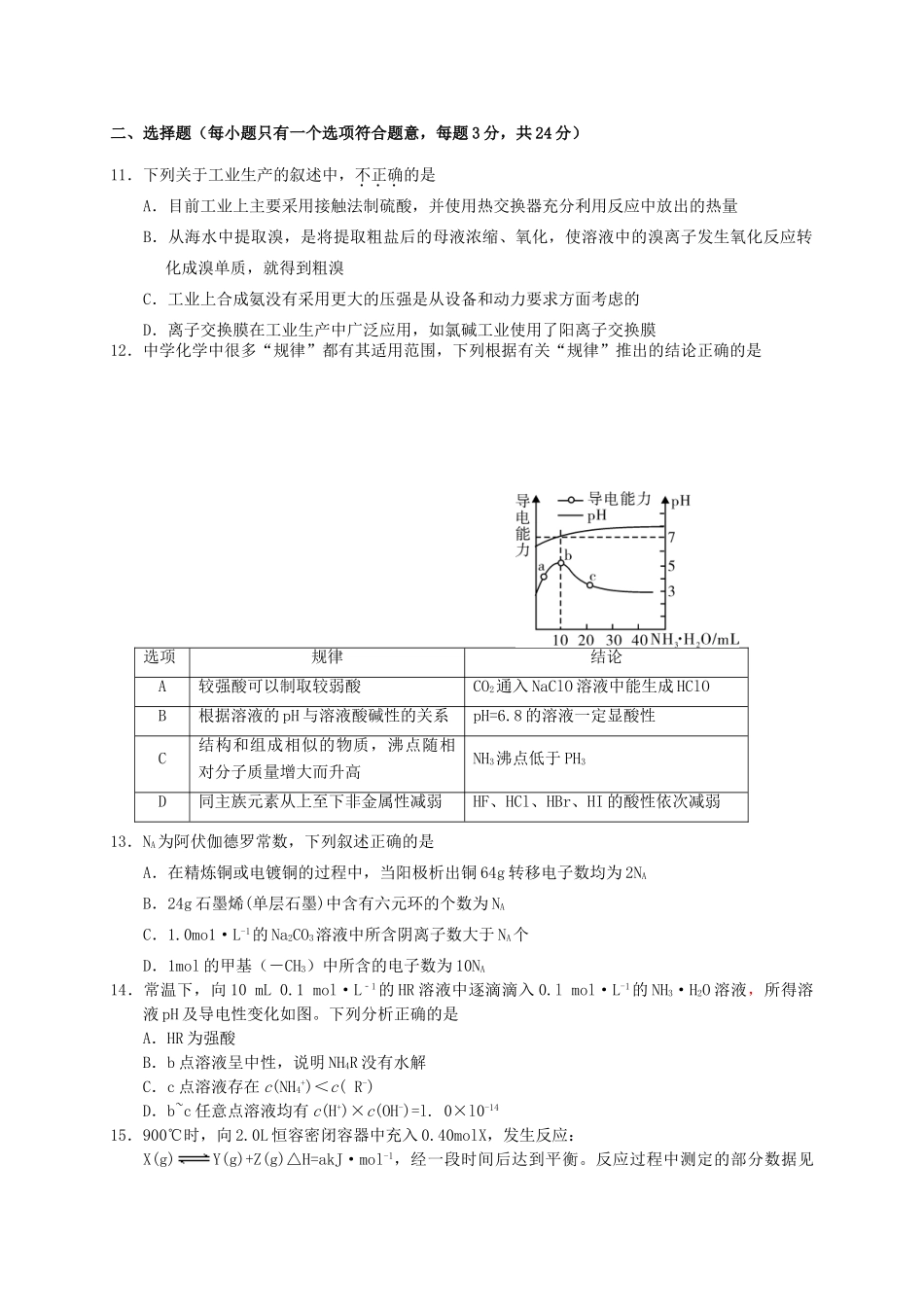浙江省宁波市高三化学上学期期末考试试题-人教版高三全册化学试题_第3页