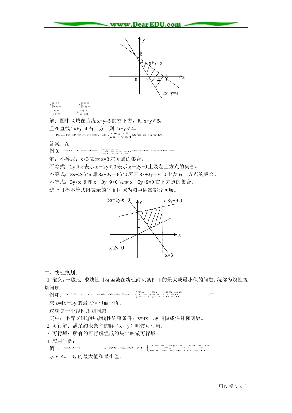 高二数学简单的线性规划及应用知识精讲 人教版_第2页