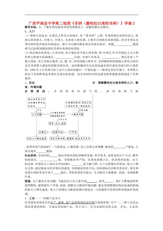 广西平南县中学高二地理《非洲(撤哈拉以南的非洲)》学案2-新人教版