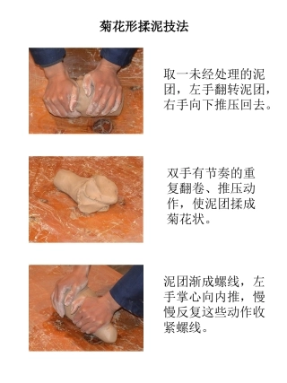 菊花形揉泥法