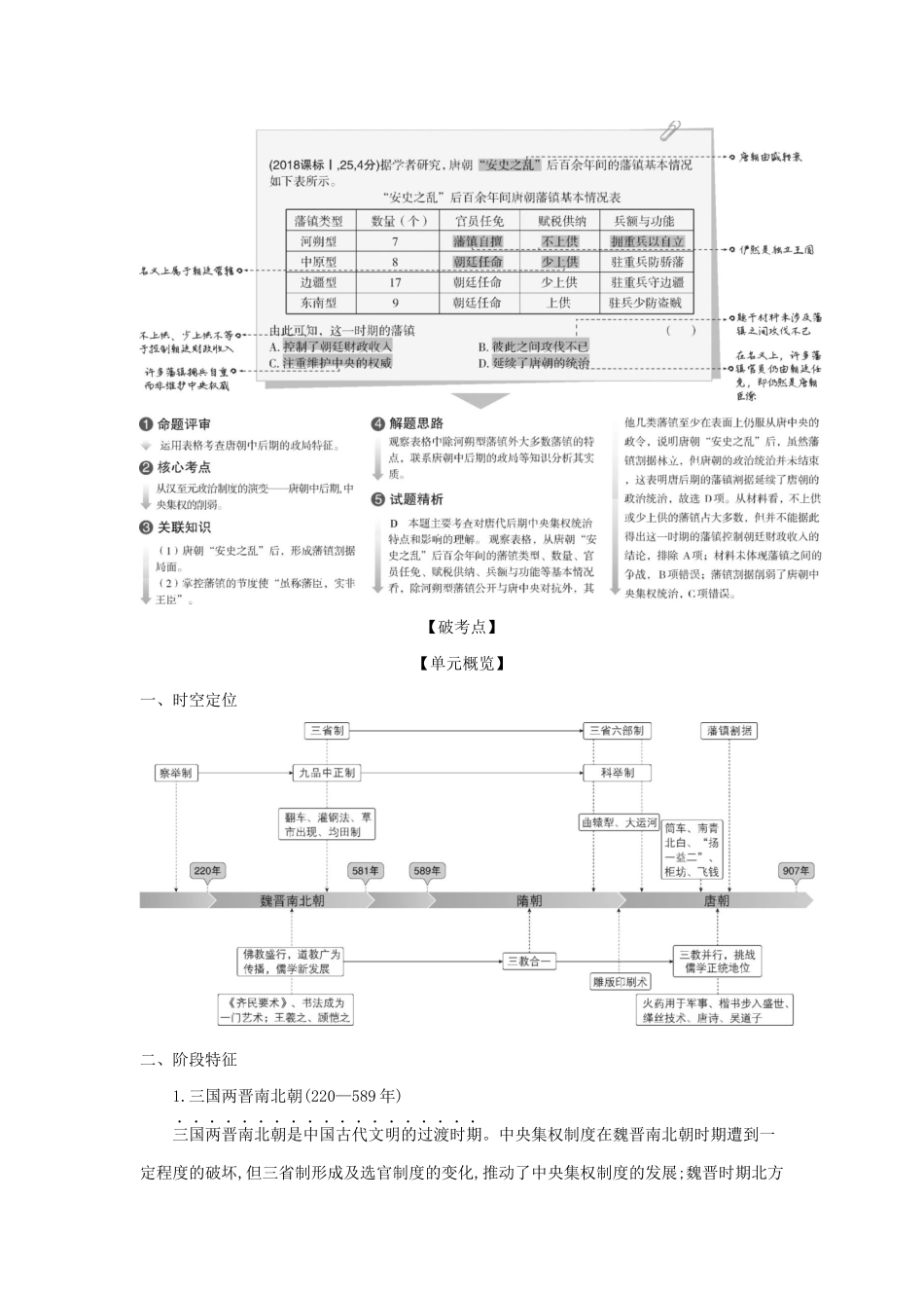 （课标专用 A版）高考历史 第三单元 中国古代文明的曲折与繁荣——魏晋至隋唐试题-人教版高三全册历史试题_第3页