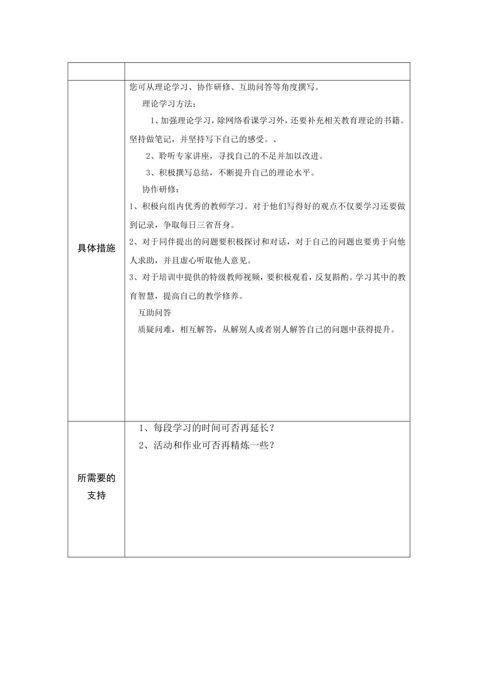 湖北省武汉市江汉区宋云项目个人研修计划_第2页