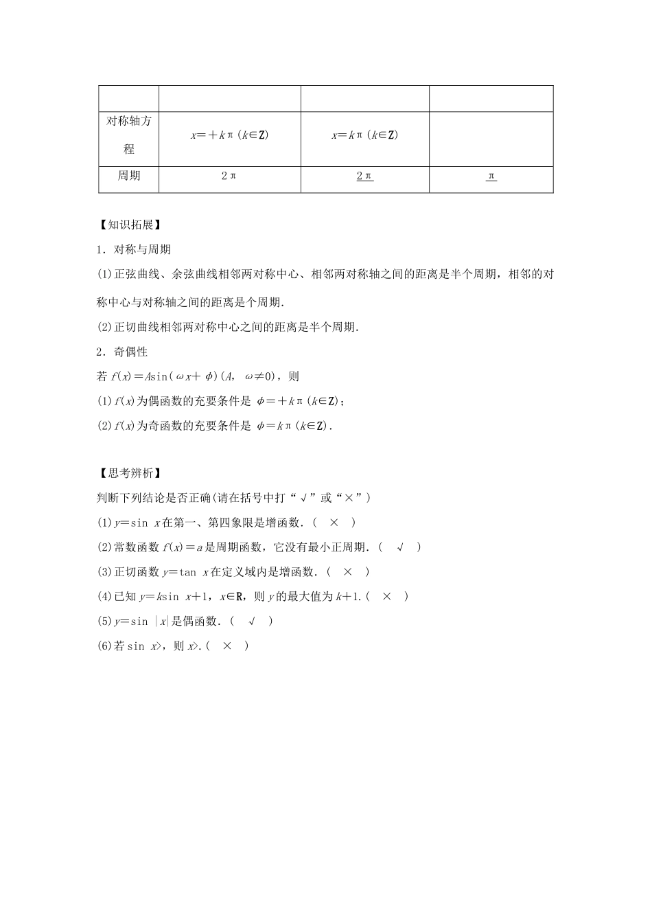 高考数学大一轮复习 第四章 三角函数、解三角形 4.3 三角函数的图像与性质教师用书 文 北师大版-北师大版高三全册数学试题_第2页