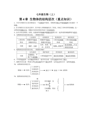 生物的结构层次(核心知识)