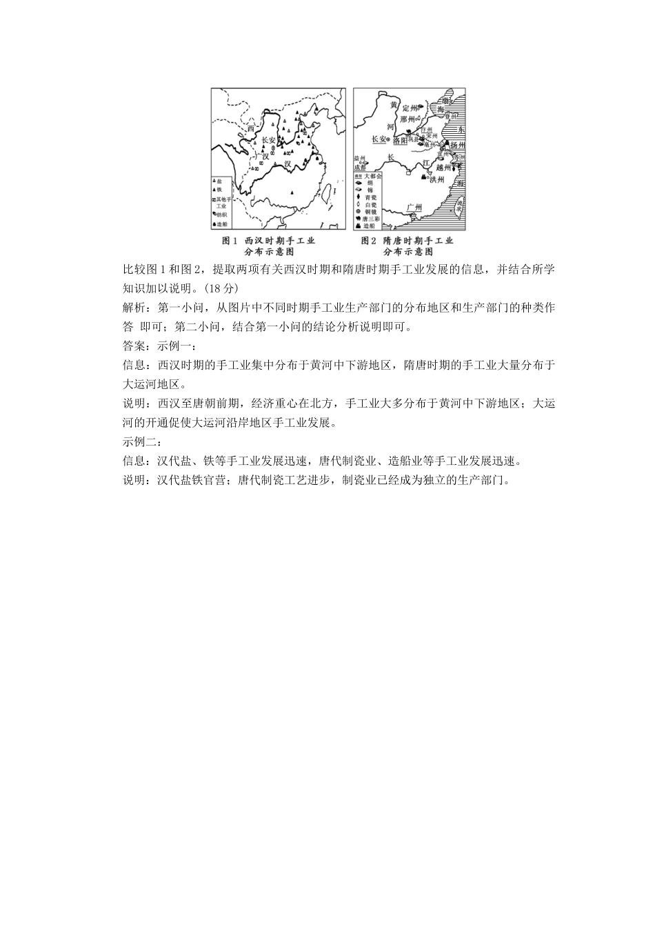 高中历史 专题一 古代中国经济的基本结构与特点（二）古代中国的手工业经济课时跟踪检测 人民版必修2-人民版高一必修2历史试题_第3页