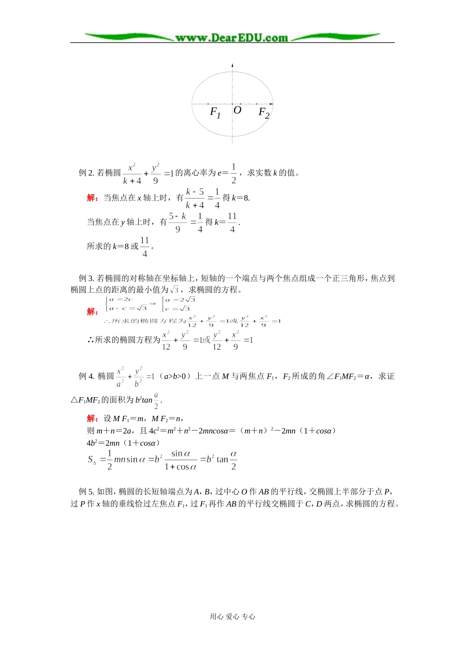 高二数学 椭圆的几何性质 知识精讲 苏教版_第3页