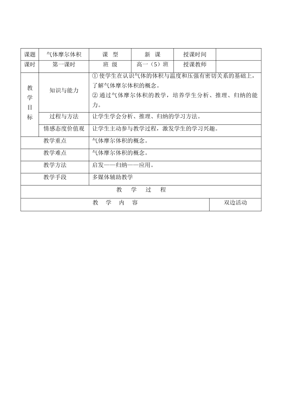 高一化学 气体摩尔体积_第1页