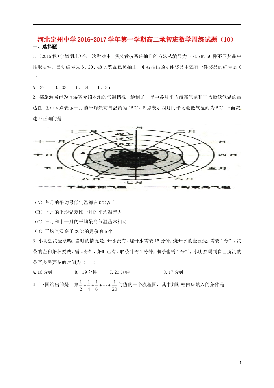 高二数学上学期周练试题（12.2，承智班）-人教版高二全册数学试题_第1页