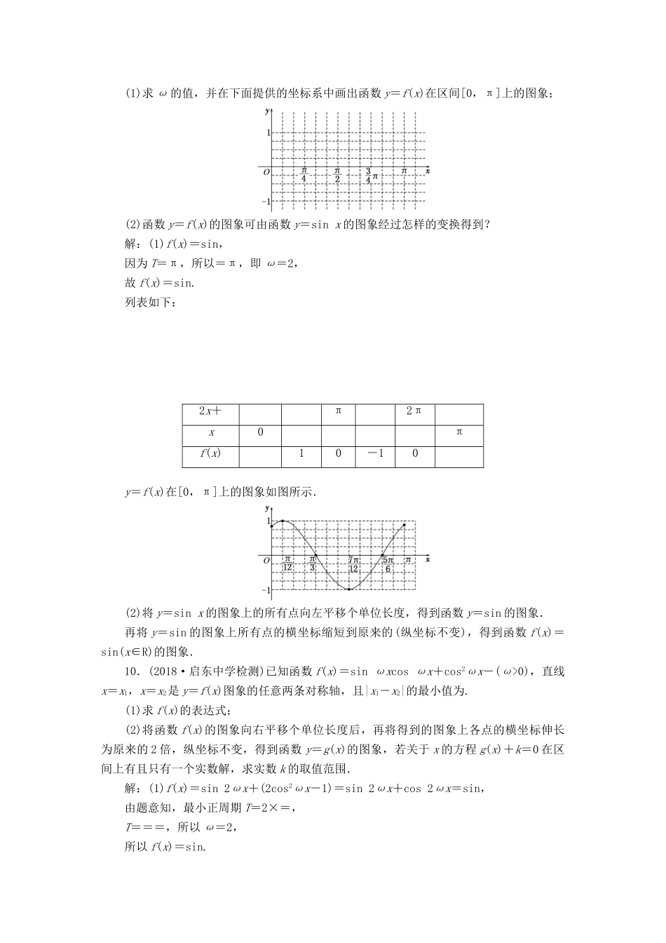 （江苏专版）高考数学一轮复习 第四章 三角函数、解三角形 课时跟踪检测（十九）函数yAsin(ωxφ)的图象及其应用 文-人教版高三全册数学试题_第3页