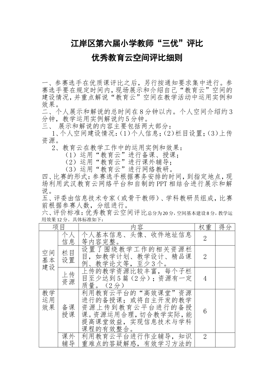 三优-优秀空间评比细则(2稿)_第1页