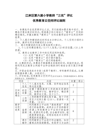 三优-优秀空间评比细则(2稿)