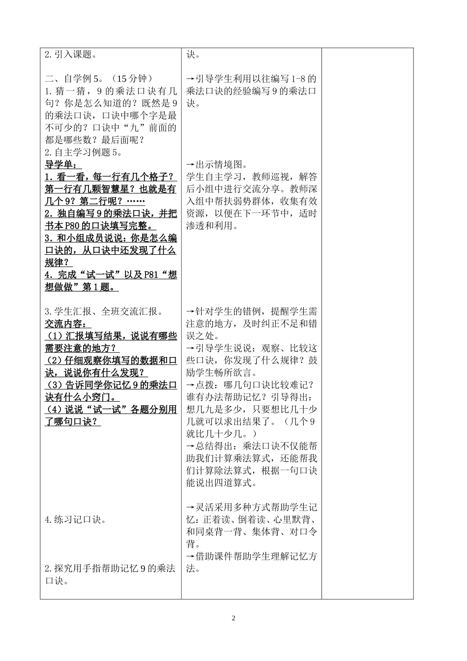 9的乘法口诀和用口诀求商_第2页
