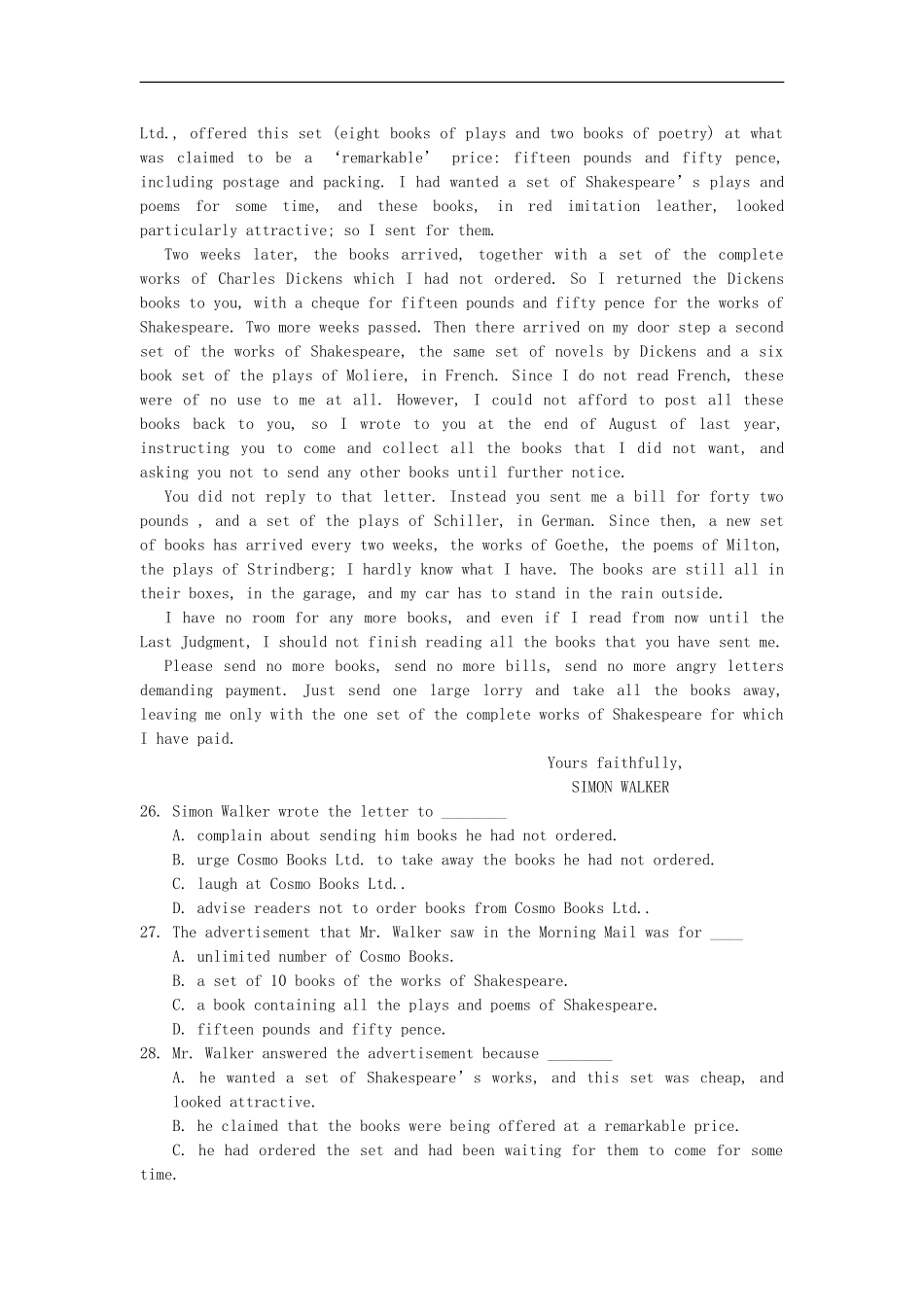 广东省六校2012届高三英语考前联合演练试题新人教版_第3页