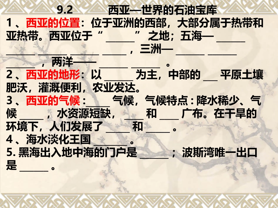 9.2西亚──世界的石油宝库_第1页