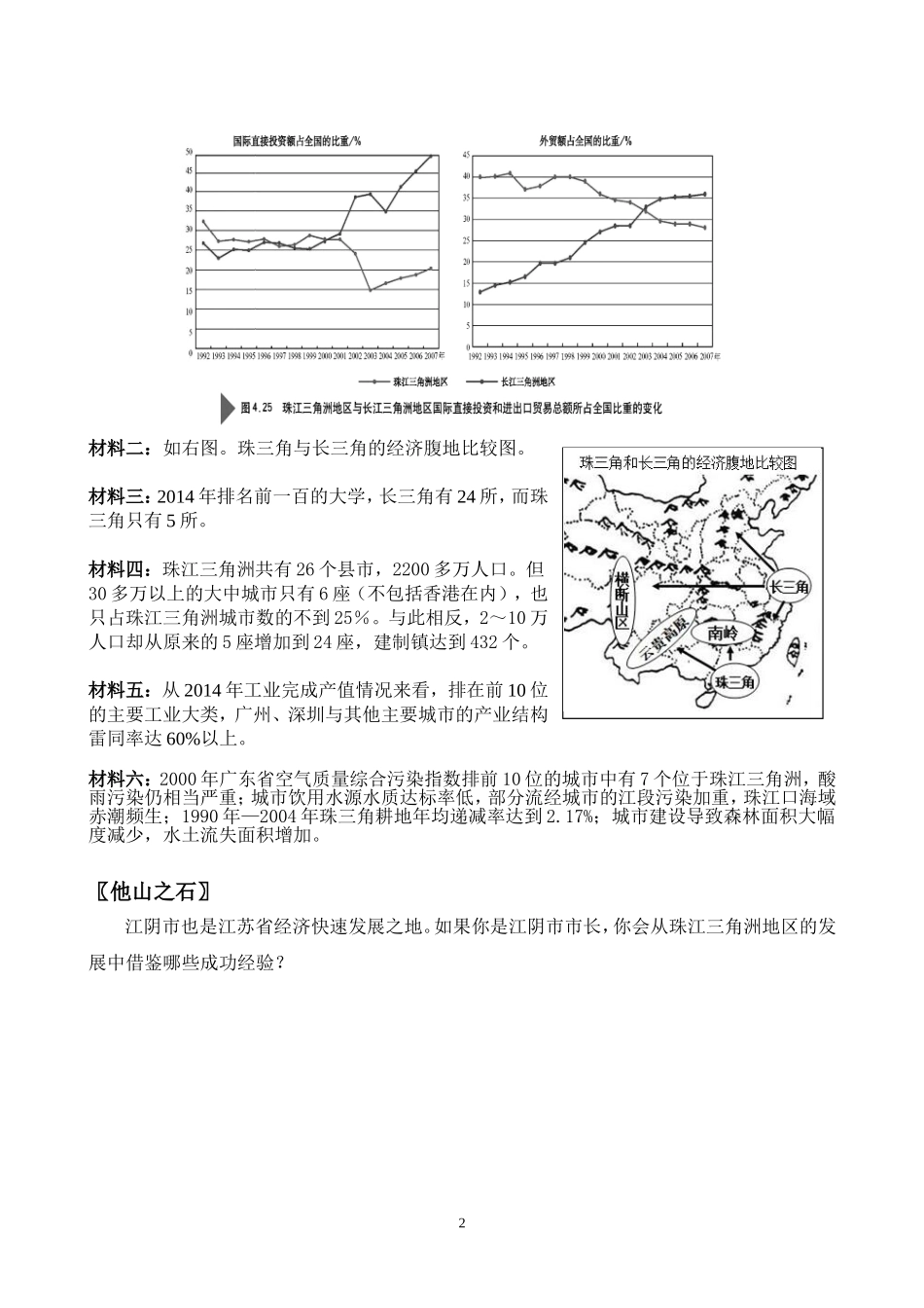 第三节经济发达地区的可持续发展——以珠江三角洲地区为例_第2页