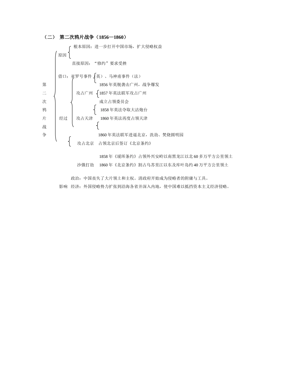 高一历史暑假专题（一）暑假专题——清朝晚期中国开始沦为半殖民地半封建社会人教版_第2页