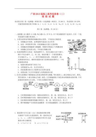 广西2013届高三理综信息试题(二)